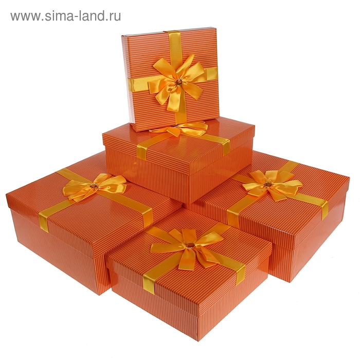 Набор коробок 5 в 1 "Моменты радости", цвет оранжевый - Фото 1