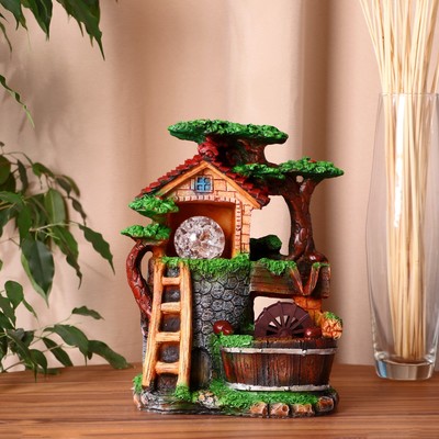 Фонтан настольный «Домик лестница», 12×19×27 см, с подсветкой