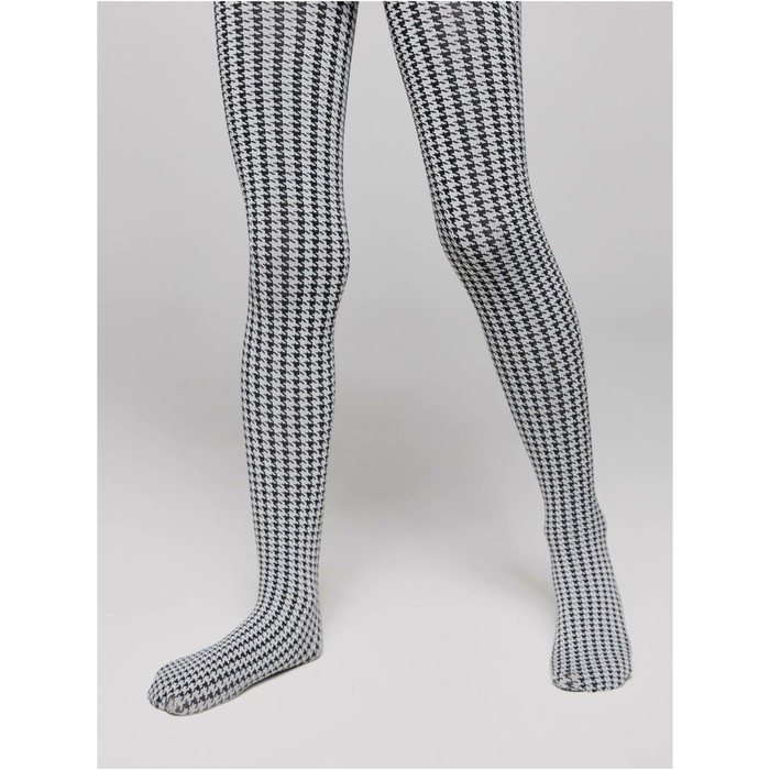 

Колготки детские в «гусиную лапку» Conte Elegant Olivia, рост 140-146 см, цвет grey-bianco