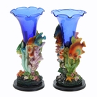 ваза керамика с стеклом фантазия 20*9 см рыбки - Фото 2