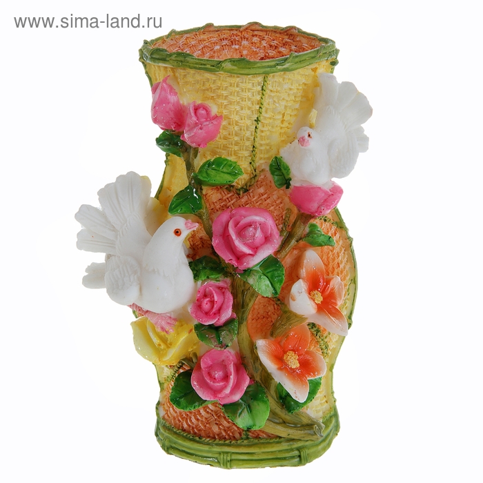ваза керамика плетенка голуби 18*13*7 см - Фото 1