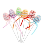 Декор на палочке яйцо (набор 6 шт) переплетение 3 х 3 х 4 см МИКС - Фото 1