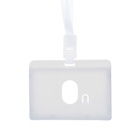 Бейдж - карман горизонтальный, внешний размер 100×74 мм, внутренний размер 90×54 мм, светло-серый, с лентой, жёсткокаркасный - Фото 4