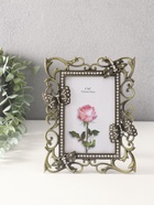 Фоторамка для фото 10×15 см «Бабочки и стрекозы», металл, стразы - Фото 1