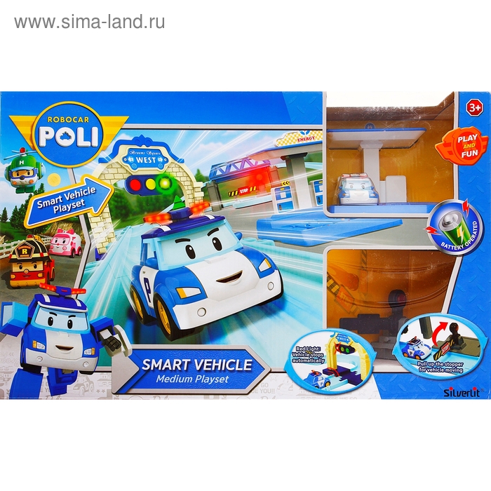 Набор игровой Poli Robocar Smart Vehicle Medium Playset, автотрек - Фото 1