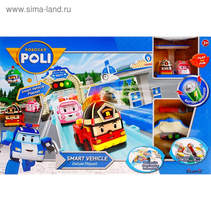 Набор игровой Poli Robocar Smart Vehicle Deluxe Playset, автотрек - Фото 1