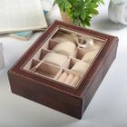Шкатулка для украшений и часов 6 отделений «Кофейный питон», искусственная кожа, 7.7×20×25.5 см - Фото 6