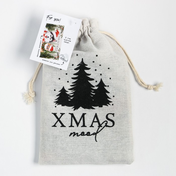 Набор в мешочке Этель Christmas mood: полотенце 40х73 см, формочки для запекания - 3 шт.