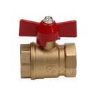 Кран шаровой AQUALINK 11Б27п1, PN 16, внутренняя/внутренняя резьба 3/4", бабочка, латунь - фото 24157705