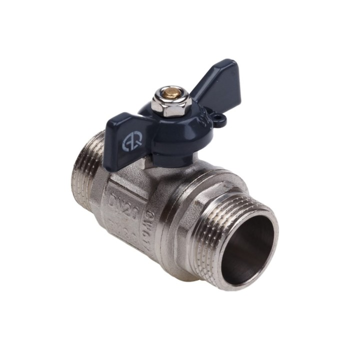 Кран шаровой AQUALINK, PN 50, наружная/наружная резьба 3/4", бабочка, никелированный - фото 18571750 Кран шаровой AQUALINK, PN 50, наружная/наружная резьба 3/4", бабочка, никелированный - фото 18571750
