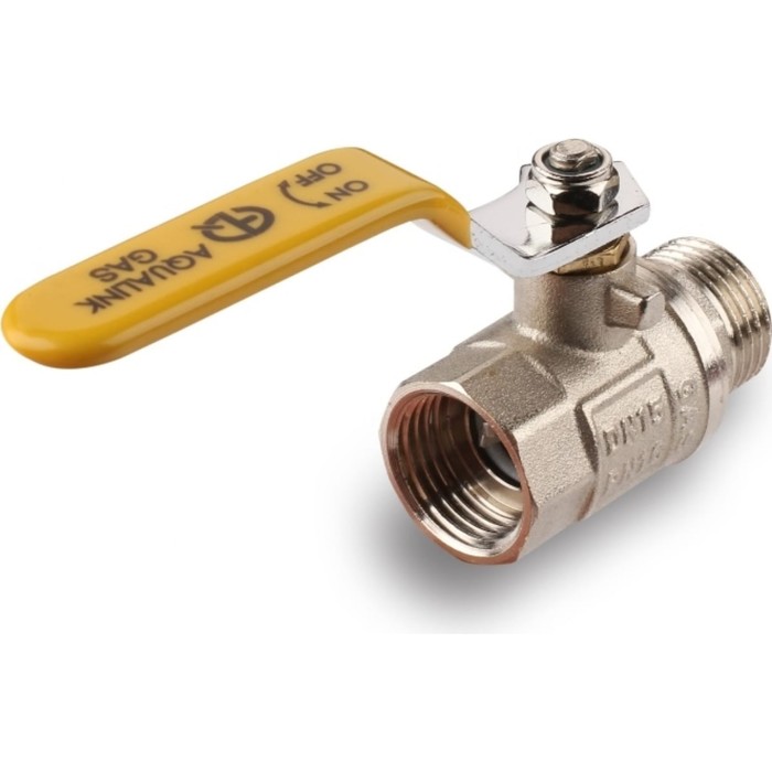 Кран шаровой газовый AQUALINK, PN 16, внутренняя/наружная резьба 1", ручка, никелир. - фото 18571768 Кран шаровой газовый AQUALINK, PN 16, внутренняя/наружная резьба 1", ручка, никелир. - фото 18571768