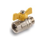 Кран шаровой газовый AQUALINK, PN 16, внутренняя/наружная резьба 3/4", бабочка, никелир. 9775693