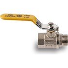 Кран шаровой газовый AQUALINK, PN 16, внутренняя/наружная резьба 3/4", ручка, никелир. 9775694