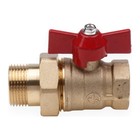 Кран шаровой AQUALINK, PN 50, внутренняя/наружная резьба 3/4", сгон, прямой, бабочка - фото 52468363