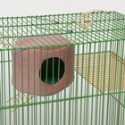 Подвесной дом для грызунов круглый, мебельная ткань, флис, 15 х 10 см, розовый - фото 7183383