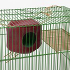 Подвесной дом для грызунов круглый, мебельная ткань, флис, 20 х 15 см, бордовый - фото 25417205