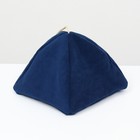 Подвесной домик для грызунов "Юрта", мебельная ткань ,флис, 20 х 20 см, синий - фото 37457674