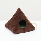 Подвесной домик для грызунов "Вигвам", мебельная ткань ,флис, 15 х 15 см, коричневый - фото 24442129