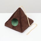 Подвесной домик для грызунов "Вигвам", мебельная ткань ,флис, 15 х 15 см, коричневый - фото 24442131