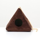 Подвесной домик для грызунов "Вигвам", мебельная ткань ,флис, 15 х 15 см, коричневый - фото 24442132