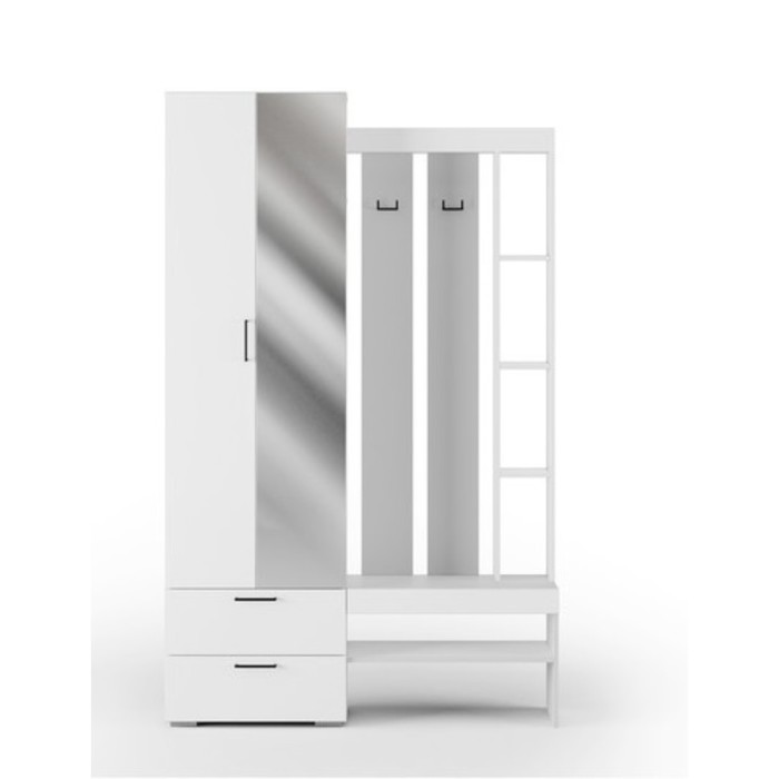 Прихожая в коридор «Торонто 1», 1300×350×2100 мм, цвет белый/белый - Фото 1