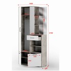 Прихожая в коридор «Торонто 3», 1000×350×2100 мм, цвет ателье светлый/белый - Фото 3