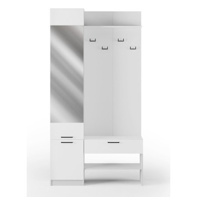 Прихожая в коридор «Торонто 4», 1100×350×2100 мм, цвет белый/белый