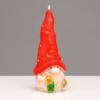 Свеча декоративная "Сказочный гномик", 5,2х5,8х13,2  см, красный - фото 10901340