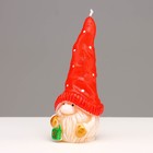 Свеча декоративная "Сказочный гномик", 5,2х5,8х13,2  см, красный - фото 10901341