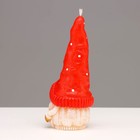 Свеча декоративная "Сказочный гномик", 5,2х5,8х13,2  см, красный - фото 10901342