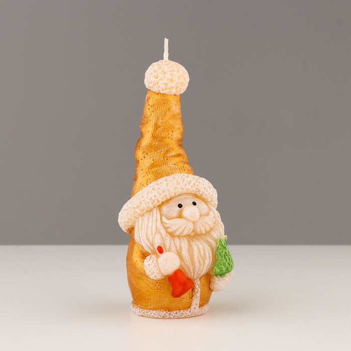 Свеча декоративная "Сказочный Санта",5,7х5,8х13,2 см, металлик