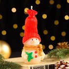 Свеча декоративная "Сказочный снеговик", 6,2х5х13,2 см, красный - фото 11051013