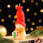 Свеча декоративная "Сказочный снеговик", 6,2х5х13,2 см, красный - Фото 2