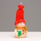 Свеча декоративная "Сказочный снеговик", 6,2х5х13,2 см, красный - фото 10901371