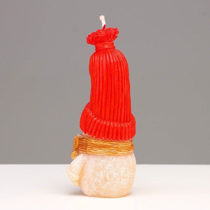 Свеча декоративная "Сказочный снеговик", 6,2х5х13,2 см, красный
