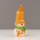 Свеча декоративная "Сказочный снеговик", 6,2х5х13,2 см, металлик - Фото 4