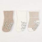 Набор махровых носков 3 пары Крошка Я Flowers 10-12 см - фото 319758079