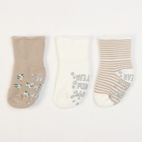 Набор махровых носков 3 пары Крошка Я Flowers 10-12 см
