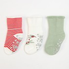 Набор махровых носков 3 пары Крошка Я Christmas 10-12 см - фото 282523237