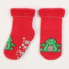 Носки детские махровые со стопперами Крошка Я "Дракоша" 12-14 см, красный - фото 10768599