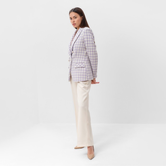 Пиджак твидовый двубортный MIST р. 48. лиловый 65278