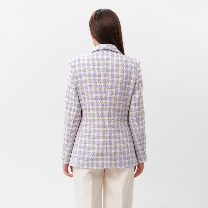 Пиджак твидовый двубортный MIST р. 48. лиловый 65278