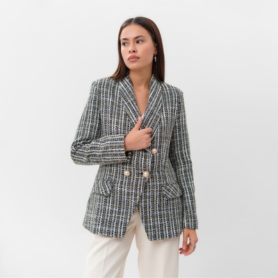 Пиджак твидовый двубортный MIST р. 48. синий