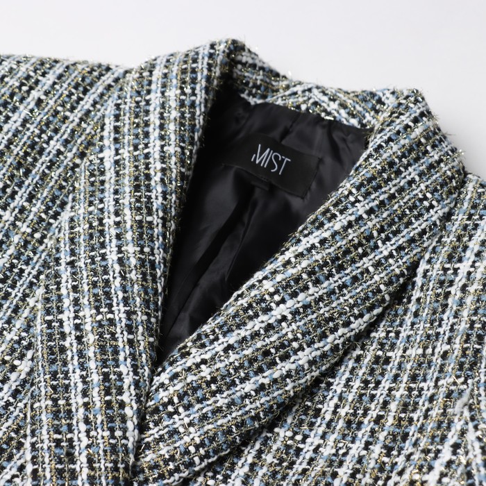 Пиджак твидовый двубортный MIST р. 48. синий 65287