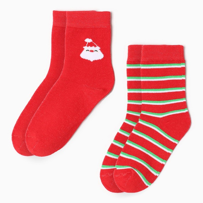 Набор детских носков KAFTAN "Дед Мороз" 2 пары, р-р 16-18 - Фото 1