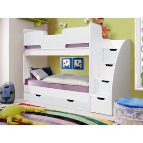 Кровать детская двухъярусная «Юниор 9», 800 × 1900 мм, цвет белый