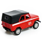Машина металлическая УАЗ Hunter «Пожарная служба», инерция, 1:32, свет и звук - Фото 3