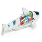 Акула «Шестерёнки», свет и звук, работает от батареек, цвет белый - фото 7014413