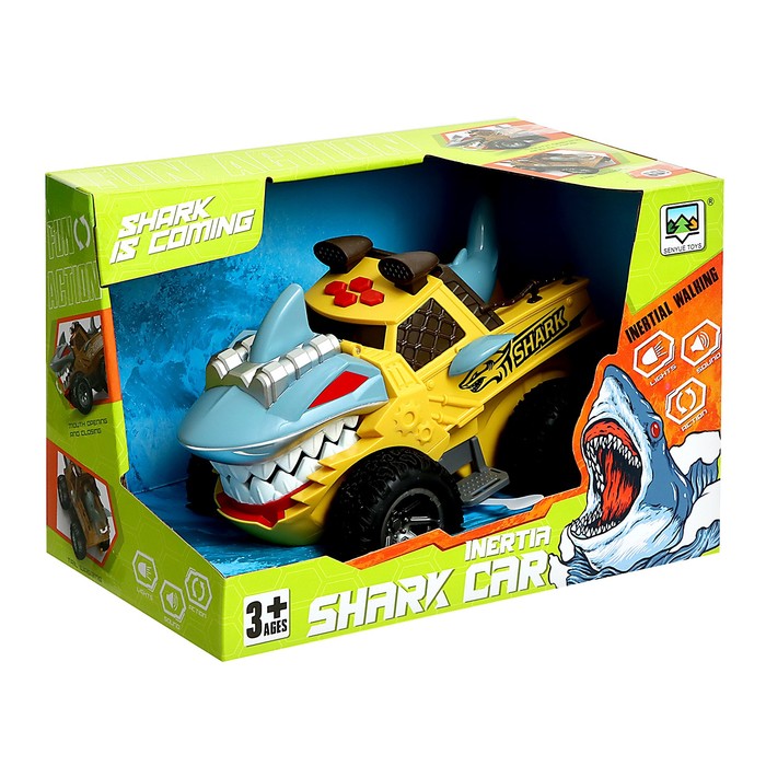 Машина инерционная Shark, свет, цвет желтый