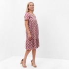 Платье женское в горох, цвет кофейный, размер 52 - Фото 3